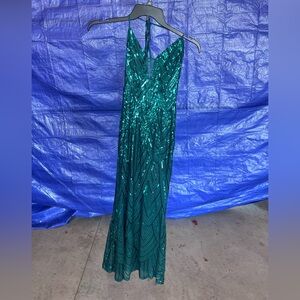 Hello Molly Emerald Sequin Gown